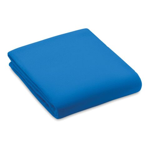Werbeartikel Recycelt PET-Polar Fleece-Decke 130g/m² – königsblau – mit Logo bedruckt