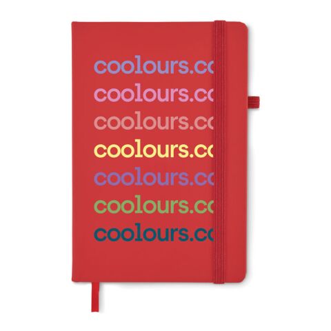 Nachhaltiger Werbeartikel DIN A5 Notizbuch PU MO6835- – rot – mit Logo bedruckt