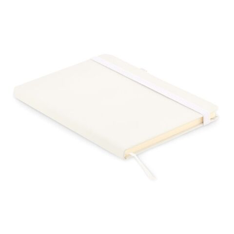 Nachhaltiger Werbeartikel DIN A5 Notizbuch PU MO6835- – weiss – mit Logo bedruckt