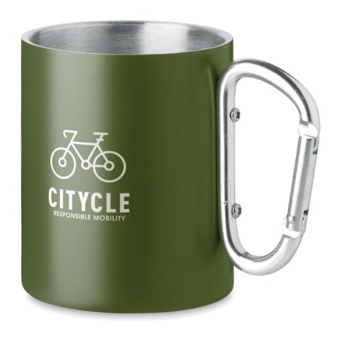 Trinkbecher mit Karabiner dunkelgrün | ohne Werbeanbringung | Nicht verfügbar | Nicht verfügbar | Nicht verfügbar