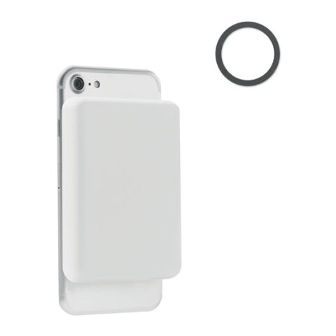Werbeartikel Powerbank mit Ladestation 15W – weiss – mit Logo bedruckt