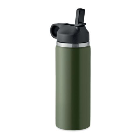 Nachhaltiger Werbeartikel Edelstahl Trinkflasche 500 ml doppelwandig recycelt Korkboden Henkeldeckel BPA-frei auslaufsicher aus recyceltem Edelstahl –