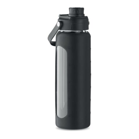Trinkflasche Glas 750 ml mit Silikon-Schutzhülle schwarz | ohne Werbeanbringung | Nicht verfügbar | Nicht verfügbar