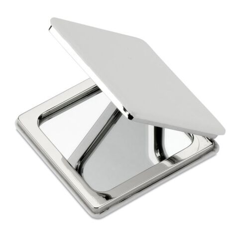 Werbeartikel Make-up Spiegel viereckig – weiss – mit Logo bedruckt