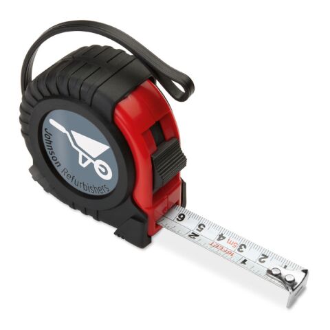 Werbeartikel Rollbandmass 5 m – rot – mit Logo bedruckt