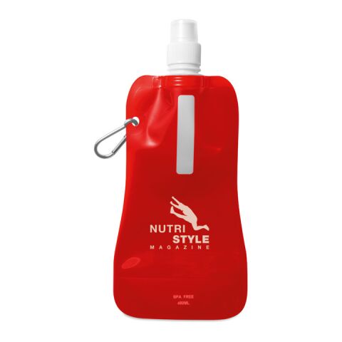 Werbeartikel Faltbare Wasserflasche – rot – mit Logo bedruckt