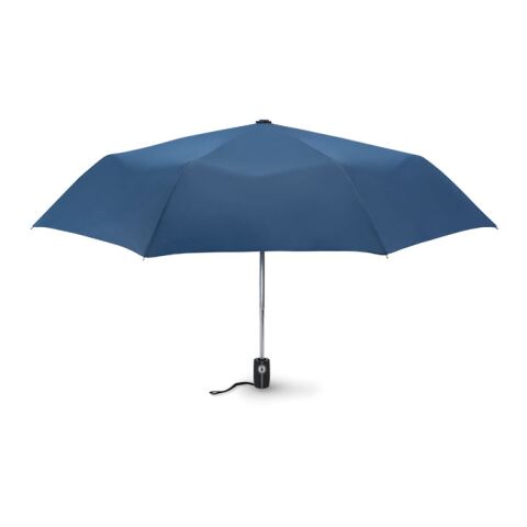Werbeartikel Automatik Regenschirm Luxus gerader Griff – blau – mit Logo bedruckt