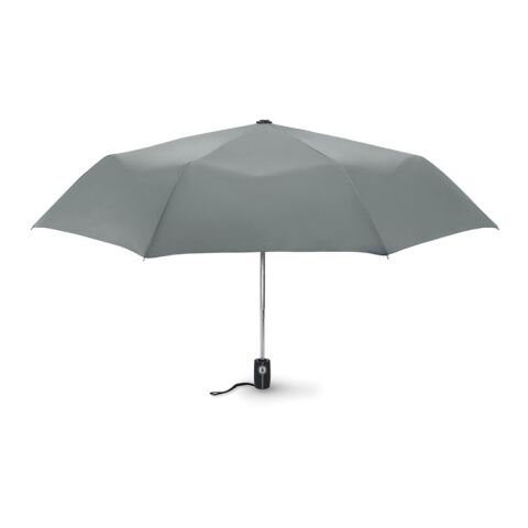 Werbeartikel Automatik Regenschirm Luxus gerader Griff – grau – mit Logo bedruckt