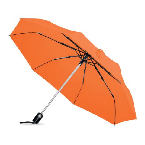 Werbeartikel Automatik Regenschirm Luxus gerader Griff – orange – mit Logo bedruckt