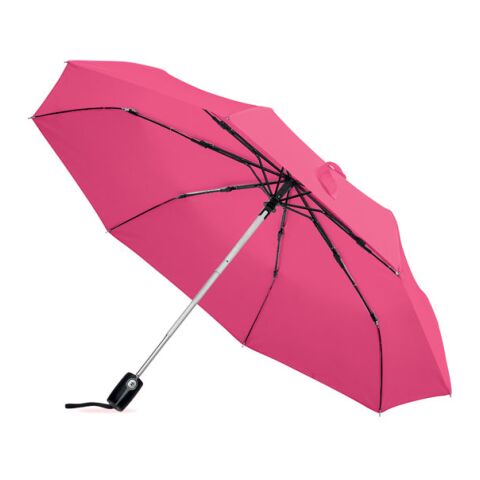 Werbeartikel Automatik Regenschirm Luxus gerader Griff – fuchsia – mit Logo bedruckt
