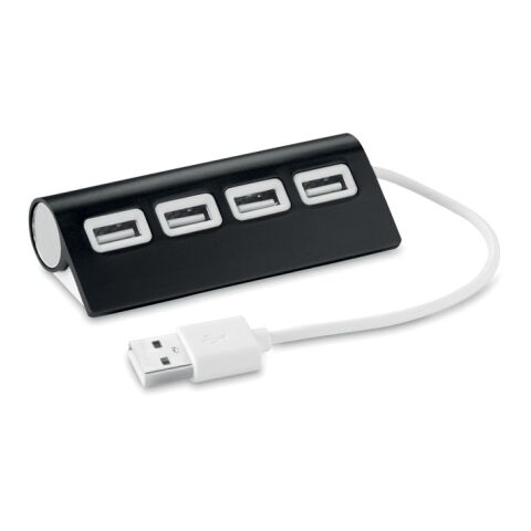 4 Port 2.0 USB Hub aus Aluminium schwarz | ohne Werbeanbringung | Nicht verfügbar | Nicht verfügbar