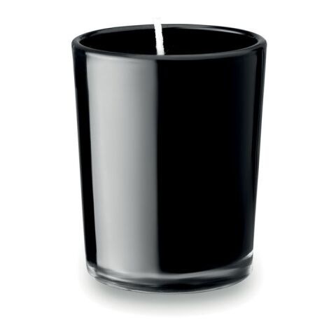 Werbeartikel Duftkerze im Glas – schwarz – mit Logo bedruckt