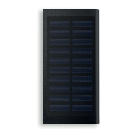 Solar Powerbank 8000 mAh aus Aluminium schwarz | ohne Werbeanbringung | Nicht verfügbar | Nicht verfügbar