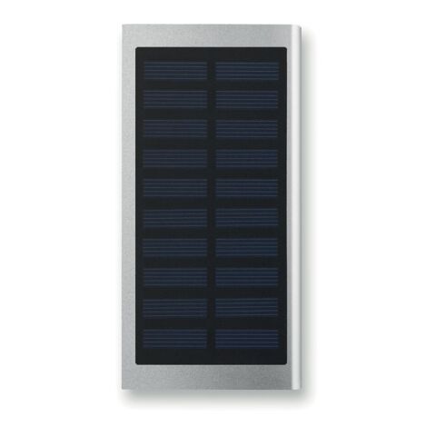 Solar Powerbank 8000 mAh aus Aluminium mattsilber | ohne Werbeanbringung | Nicht verfügbar | Nicht verfügbar