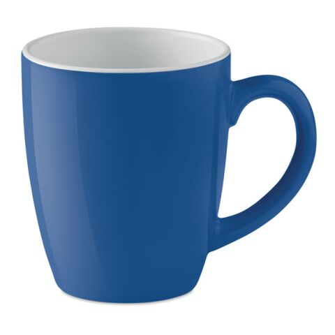 Werbeartikel 300 ml Keramik-Kaffeebecher mit passender Einzelbox & optionalem spülmaschinengeeignetem Transferdruck – königsblau – mit Logo bedruckt