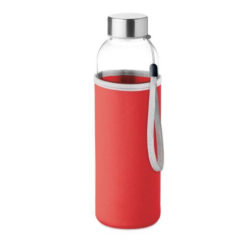 Trinkflasche Glas 500 ml mit Neopren-Schutzhülle rot | ohne Werbeanbringung | Nicht verfügbar | Nicht verfügbar | Nicht verfügbar