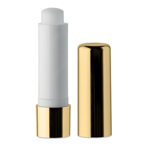 Werbeartikel Lippenbalsam UV Gloss – gold – mit Logo bedruckt