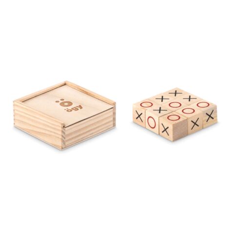 Tic-Tac-Toe Spiel im Kasten holzfarben | ohne Werbeanbringung | Nicht verfügbar | Nicht verfügbar