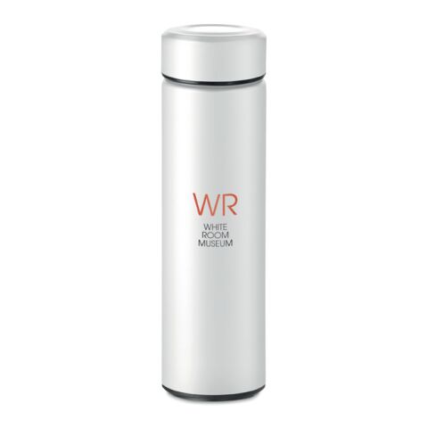Werbeartikel Edelstahl Trinkflasche 470 ml – weiss – mit Logo bedruckt