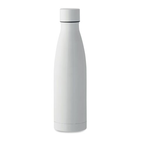Werbeartikel 500 ml Edelstahl Isolierflasche doppelwandig mit verkupferter Innenwand & Vakuum-Isolierung – weiss – mit Logo bedruckt