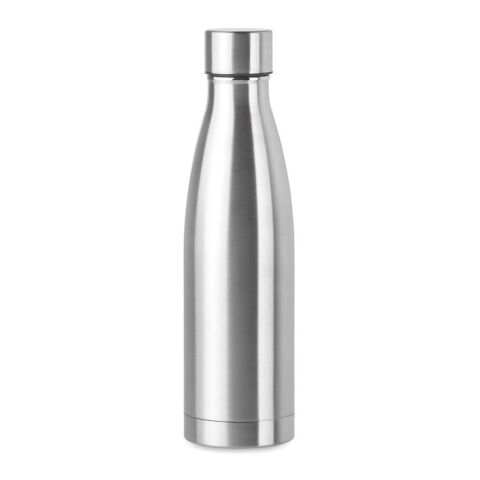 Werbeartikel 500 ml Edelstahl Isolierflasche doppelwandig mit verkupferter Innenwand & Vakuum-Isolierung – mattsilber – mit Logo bedruckt