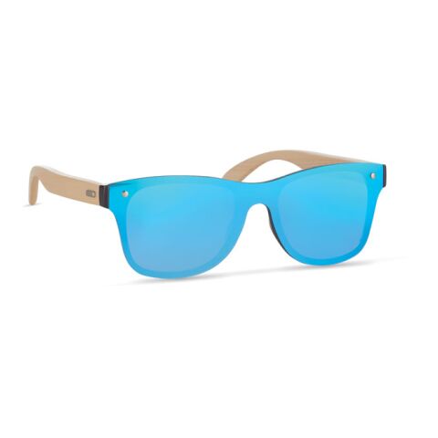 Sonnenbrille mit Bügeln aus Bambus blau | ohne Werbeanbringung | Nicht verfügbar | Nicht verfügbar