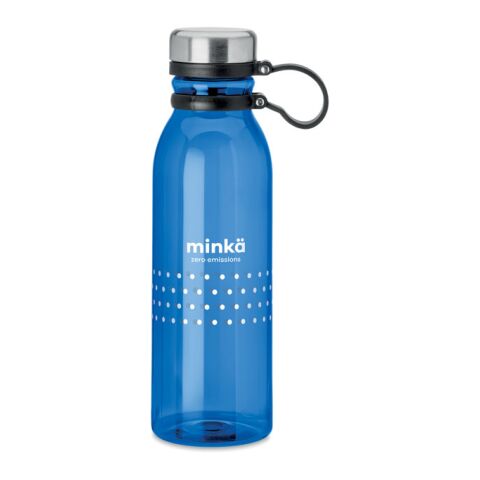 Werbeartikel RPET Trinkflasche 780 ml Edelstahl-Deckel TPR-Trageschlaufe BPA-frei auslaufsicher – königsblau – mit Logo bedruckt