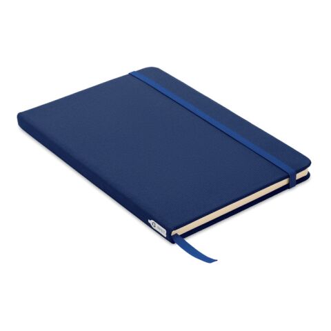 Nachhaltiger Werbeartikel DIN A5 Notizbuch 600D RPET – blau – mit Logo bedruckt