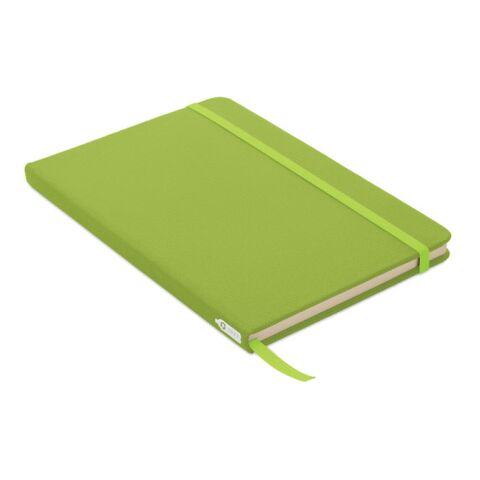 Nachhaltiger Werbeartikel DIN A5 Notizbuch 600D RPET – limette – mit Logo bedruckt