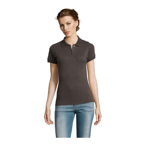 PRIME DAMEN POLO 200g dunkelgrau | S | 1-farbiger Siebdruck | Linker Arm | 85 mm x 70 mm | Nicht verfügbar