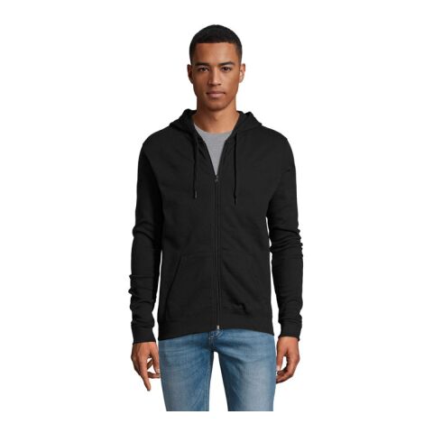 STONE UNI HOODIE 260g schwarz | M | 1-farbiger Siebdruck | Linker Arm | 100 mm x 70 mm | Nicht verfügbar