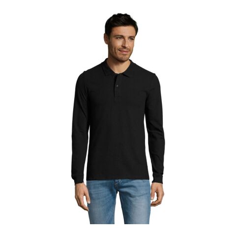 PERFECT MEN LSL POLO 180g schwarz | XL | 1-color Siebdruck | Vorderseite Brust | 100 mm x 100 mm | Nicht verfügbar