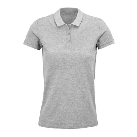 PLANET WOMEN Polo 170g grau melange 2 | XS | 1-farbiger Siebdruck | Rechter Arm | 100 mm x 70 mm | Nicht verfügbar