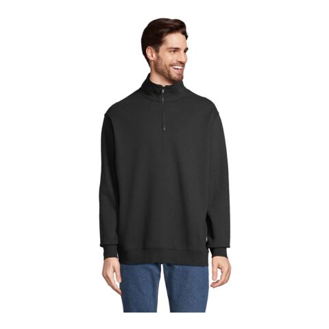 CONRAD Sweater Zip Kragen schwarz | XL | 1-color Siebdruck | Linker Arm | 100 mm x 70 mm | Nicht verfügbar