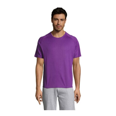 SPORTY MEN T-Shirt dunkellila | XXL | 1-farbiger Siebdruck | Vorderseite | 250 mm x 300 mm | Nicht verfügbar