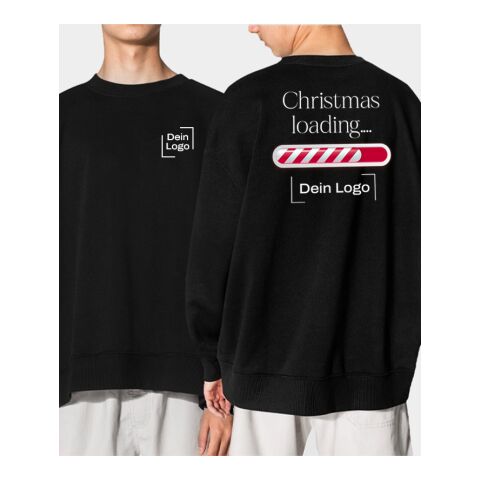 *Christmas* Sweatshirt Schwarz | Christmas Loading | XL | 4C DTF Transfer