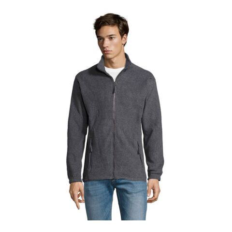 NORTH MEN Fleece-Jacke grau melange | XS | Digital Transferdruck | Rechter Arm | 50 mm x 50 mm | 49