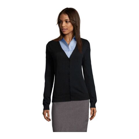 Golden Damen-Strickjacke mit V-Ausschnitt schwarz | L