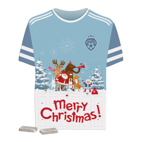 Täfelchen Adventskalender Trikot ohne Werbeanbringung | 24 Alpenmilch-Schokotäfelchen
