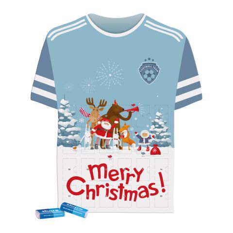Täfelchen Adventskalender Trikot ohne Werbeanbringung | 24 share Schokotäfelchen