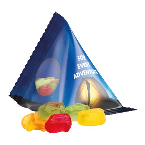Werbeartikel Tetraeder 15 g Trolli Fruchtgummi Standardformen – transparent – mit Logo bedruckt
