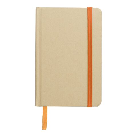 Nachhaltiger Werbeartikel Kraft-Notizbuch John – Orange – mit Logo bedruckt