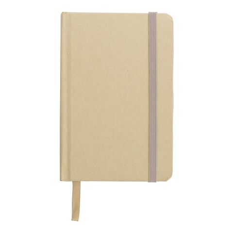 Nachhaltiger Werbeartikel Kraft-Notizbuch John – beige – mit Logo bedruckt