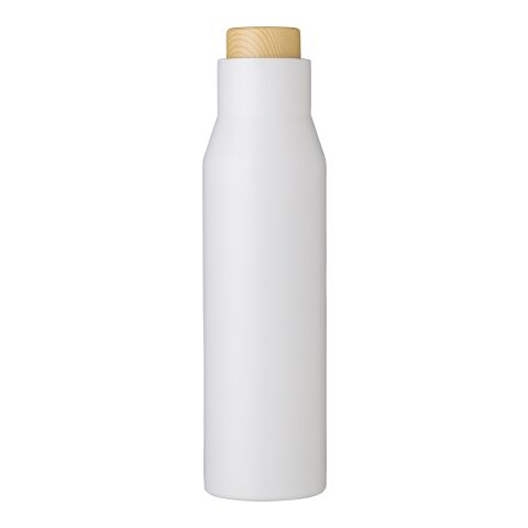 Werbeartikel Doppelwandige Flasche aus Edelstahl Christian – Weiss – mit Logo bedruckt