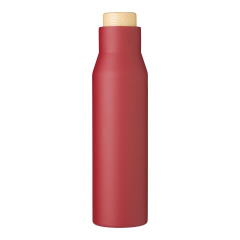 Werbeartikel Doppelwandige Flasche aus Edelstahl Christian – dunkelrot – mit Logo bedruckt
