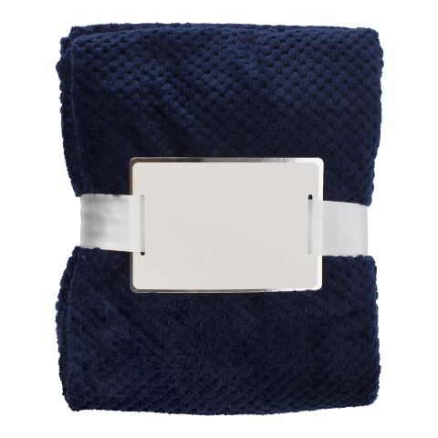 Werbeartikel Fleece (230 gr/m²) Decke Nikolai – Blau – mit Logo bedruckt
