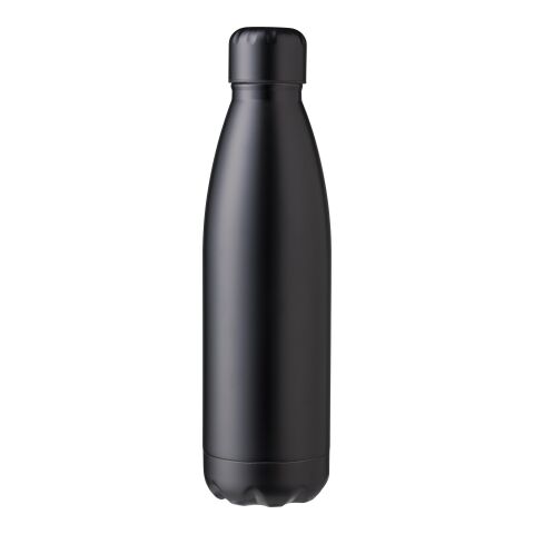Werbeartikel Amara 500 ml Isolierflasche doppelwandig Edelstahl 304/201 matt auslaufsicher inkl. Kartonbox – Schwarz – mit Logo bedruckt
