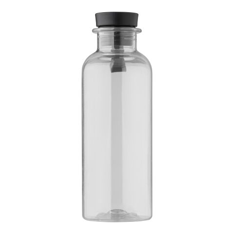 Werbeartikel Laia 500 ml rPET-Trinkflasche recycelt mit Bambus-Detail & Silikon-Tragegurt auslaufsicher – Neutral – mit Logo bedruckt