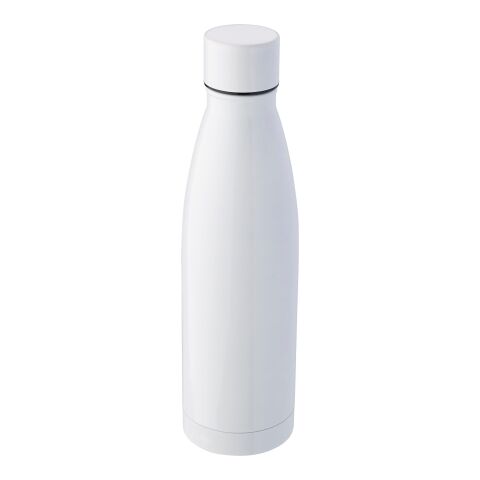 Werbeartikel Marcelino 500 ml Edelstahl-Isolierflasche doppelwandig & vakuumisoliert BPA-frei – Weiss – mit Logo bedruckt