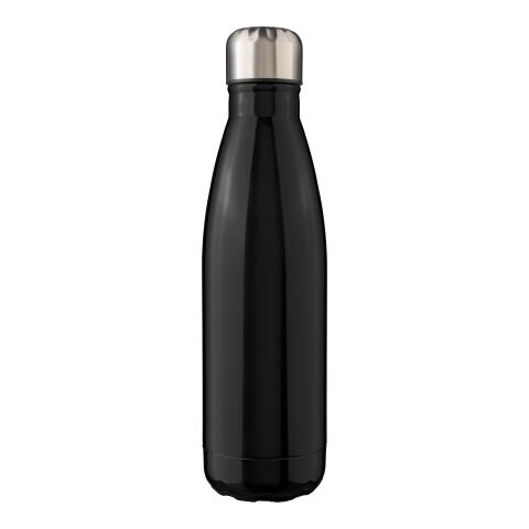 Werbeartikel Cliff 650 ml Trinkflasche aus recyceltem 304 Edelstahl einwandig & leicht mit Schraubverschluss & Geschenkbox – schwarz – mit Logo